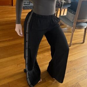 Black pants with side opening